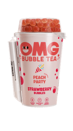 OMG Bubble Tea Peach+strawberry bubbles 10x27 cl NEW