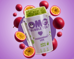 OMG Bubble Tea P.fruit+green apple bubbles 10x27cl NEW